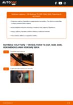 Kaip pakeisti gale ir priekyje Stiklo valytuvai VW MULTIVAN VI (SGF, SGM, SGN) - instrukcijos internetinės