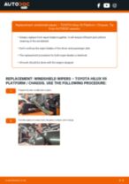 Step by step PDF-tutorial on Wiper Blades TOYOTA HILUX III Platform/Chassis (KUN1_, TGN3_, TGN2_, TGN1_, KUN2 replacement