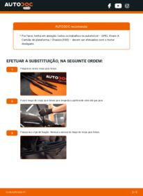 Como realizar a substituição de Escovas do Limpa Vidros 2.0 CDTI OPEL VIVARO Platform/Chassis (E7)
