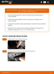 Kā veikt nomaiņu: 2.5 TDI VW T5 Platforma Salona filtrs