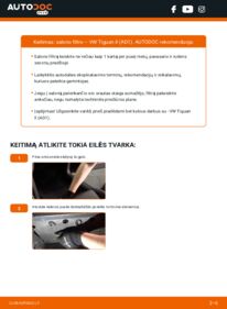 Kaip atlikti keitimą: VW Tiguan 2 AD1 2.0 TDI Oro filtras, keleivio vieta