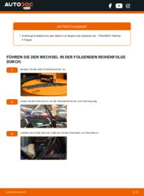 Wie der Austausch bewerkstelligt wird: Scheibenwischer 1.6 HDi 16V Peugeot Partner Tepee