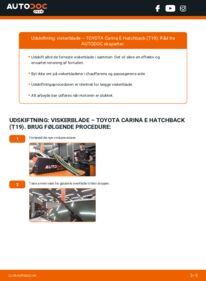 Hvordan man udfører udskiftning af: Viskerblade på 1.6 Toyota Carina E