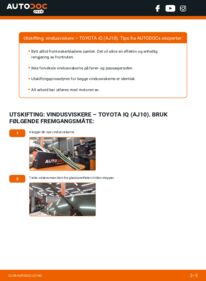 Slik bytter du Vindusviskere 1.0 (KGJ10_) Toyota IQ AJ1