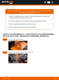 Kuinka vaihtaa Pyyhkijänsulat 2.8 JTD Fiat Ducato 244 Flatbed Kuorma-auto -autoon