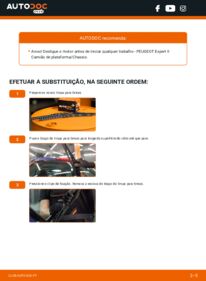 Como realizar a substituição de Escovas do Limpa Vidros 2.0 HDi 120 PEUGEOT EXPERT Platform/Chassis