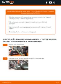 Como realizar a substituição de Escovas do Limpa Vidros 3.0 D-4D 4WD (KUN26) Toyota Hilux III