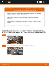 Como realizar a substituição de Escovas do Limpa Vidros 1.6 VVT-i (ZZE121_) Toyota Corolla e12 Carrinha
