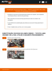 Como realizar a substituição de Escovas do Limpa Vidros 4.2 TD (HDJ100_, HDJ100) Toyota Land Cruiser 100