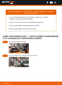 Hogyan végezze a cserét: 1.8 i Toyota Carina E Sportswagon Törlőlapát