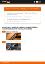 How to change Windshield wipers rear and front on RENAULT LAGUNA I (B56_, 556_) - manual online