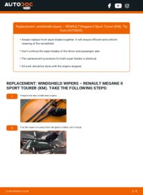 How to carry out replacement: Wiper Blades 1.5 dCi Renault Megane 2 Sport Tourer