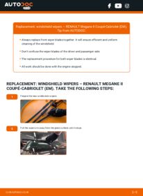 How to carry out replacement: Wiper Blades 1.9 dCi Megane 2 CC