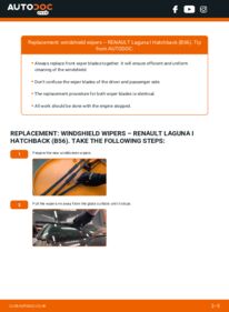 How to carry out replacement: Wiper Blades 1.6 16V Renault Laguna 1