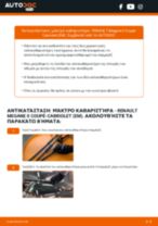 Πώς αλλαγη Μάκτρο υαλοκαθαριστήρα πίσω και εμπρός RENAULT MEGANE II Coupé-Cabriolet (EM0/1_) - εγχειριδιο online