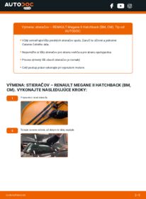 Ako vykonať výmenu: Stieracia liżta na Megane II Hatchback (BM, CM) 1.9 dCi