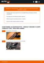 Kuidas vahetada Klaasipuhastid tagumine ja eesmine RENAULT MEGANE II Coupé-Cabriolet (EM0/1_) - juhend online