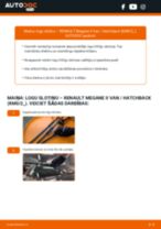 Tiešsaistes rokasgrāmata, kā pašam mainīt Stikla tīrītāja slotiņa uz RENAULT MEGANE II Hatchback Van (KM0/2_)