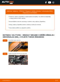 Kaip atlikti keitimą: Renault Megane II universalas 1.5 dCi (KM1E) Valytuvo gumelė