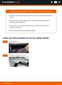 Pollenfilter wechseln - Cabin air filter replacement Golf 7 MK7