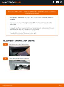 Cum să efectuați înlocuirea: Filtru habitaclu VW Passat B8 3G Sedan 2.0 TDI