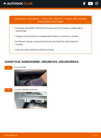 Kuidas välja vahetamist läbi viia: VW Crafter Platform 2.0 TDI Salongifilter