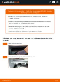 Wie der Austausch bewerkstelligt wird: Innenraumfilter 2.0 TDI VW Crafter Kastenwagen