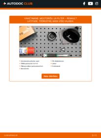 Kuidas välja vahetamist läbi viia: Renault Latitude L70 2.0 dCi Õlifilter