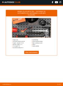 Kā veikt nomaiņu: 1.3 VW PASSAT (32) Eļļas filtrs