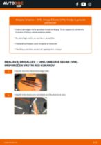 zadaj in spredaj Metlica brisalnika stekel OPEL Omega B Sedan (V94) | PDF vodič za zamenjavo