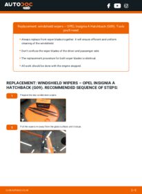 How to carry out replacement: Wiper Blades 2.0 CDTI (68) Opel Insignia A g09