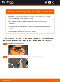 Como realizar a substituição de Escovas do Limpa Vidros 2.0 CDTI (68) Opel Insignia A g09