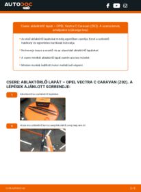 Hogyan végezze a cserét: 1.9 CDTI (F35) Opel Vectra C Kombi Törlőlapát