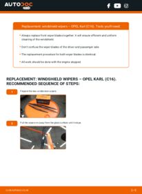 How to carry out replacement: Wiper Blades 1.0 Opel Karl (C16)