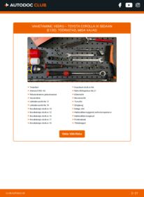 Kuidas välja vahetamist läbi viia: TOYOTA COROLLA Saloon (_E12J_, _E12T_) 1.6 VVT-i (ZZE121_) Vedrustus