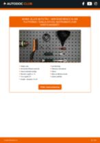 Kā nomainīt Eļļas filtrs MERCEDES-BENZ E-Klasse Pritsche / Fahrgestell (VF210) - instrukcijas tiešsaistes