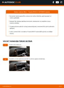 Kā veikt nomaiņu: 2.0 D 4WD (CLA20_, CLA21_) Toyota Rav4 II Salona filtrs
