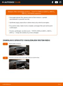 Kako izvesti menjavo: Filter notranjega prostora Corolla IX Hatchback (E120) 1.6 VVT-i (ZZE121_)