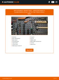 How to carry out replacement: Brake Pads CL 500 5.0 (215.375) Mercedes C215