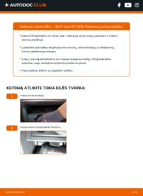 Kaip atlikti keitimą: Seat Leon 5f8 2.0 TDI Oro filtras, keleivio vieta