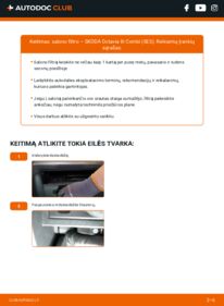 Kaip atlikti keitimą: Skoda Octavia 3 Combi 2.0 TDI Oro filtras, keleivio vieta