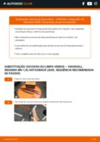 Tutorial passo a passo em PDF sobre a substituição de Escovas do Limpa Vidros no VAUXHALL INSIGNIA Mk I (A)
