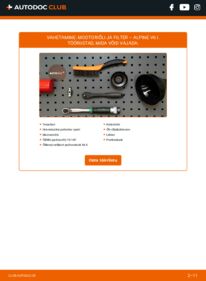 Kuidas välja vahetamist läbi viia: ALPINE V6 TURBO Õlifilter