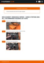How to replace and adjust Windscreen wipers HONDA STEPWAGON: pdf tutorial