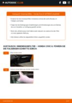 HONDA CIVIC VIII Hatchback (FN, FK) Klimafilter austauschen: Online-Handbuch zum Selbstwechsel
