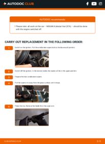 How to carry out replacement: Wiper Blades dCi 85 Nissan Kubistar Van X80