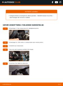 Hvordan man udfører udskiftning af: Viskerblade på dCi 85 Nissan Kubistar Van X80