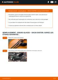 Comment effectuer un remplacement de Essuie-glace 1.5 dCi 4x4 (HSMC, HSMD) Dacia Duster SUV