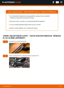 Hogyan végezze a cserét: 1.5 dCi 4x4 Dacia Duster Van Törlőlapát