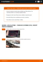 PORSCHE aizmugurē un priekšā Stikla tīrītāja slotiņa nomaiņa dari-to-pats - tiešsaistes instrukcijas pdf